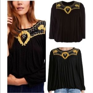 Free People Begonia Embroidered Top